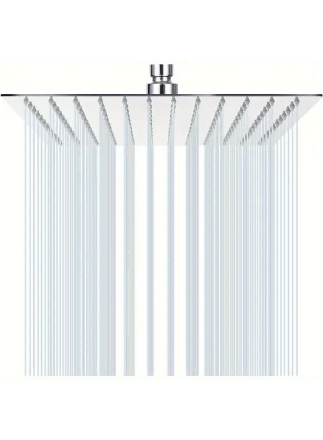Matt Black 12 Inch Square Rain Shower Head 304 Stainless Steel High Pressure Easy Installation - Image 1